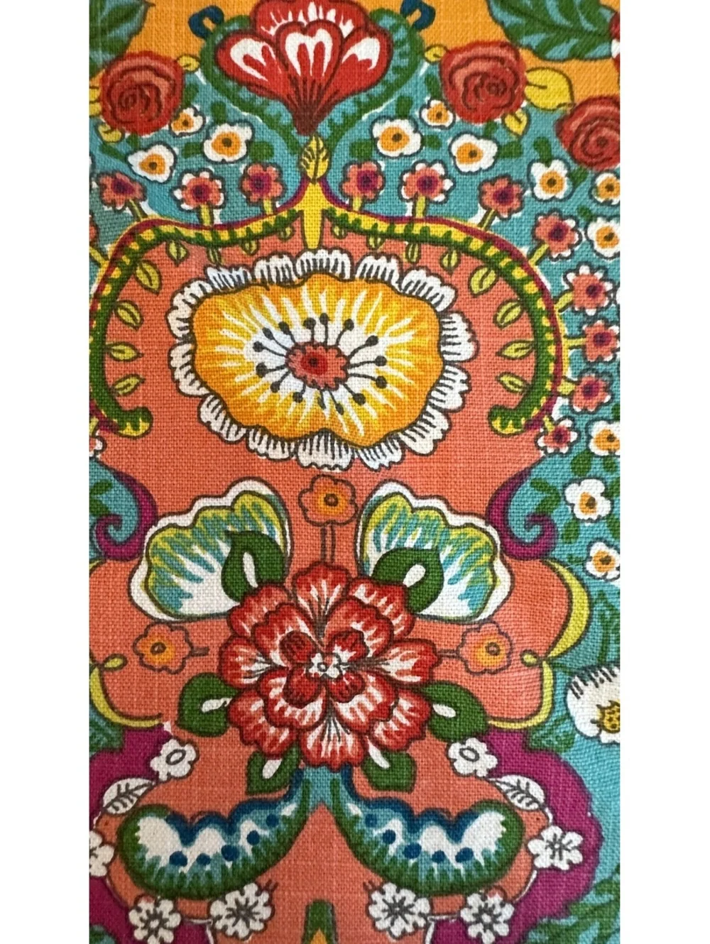 World Market Tablecloth Venice Multicolor Paisley 57x87 Cotton Boho Morocco
